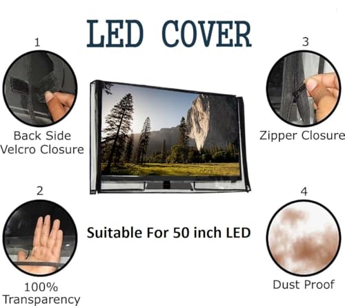 Image of Waterproof TV Cover for 50-inch LED /LCD Television, Outdoor Protection with Two-Way Zipper