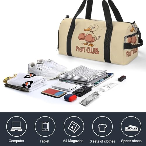 Duck With Boxing Gloves Gym Bag Travel Duffle Bags Carry On Tote Weekender Bag Suitable for Men Women4