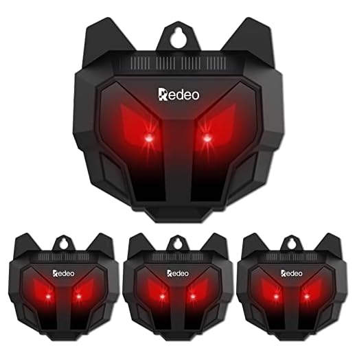 Redeo Solar Nocturnal Animal Repeller Predator Control Light Coyote Repellent Devices Waterproof Fox Raccoon Skunk Deer Deterrent with Red LED Lights for Garden Farm Chicken Coop (4)