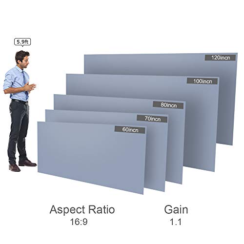 Andoer Tela de projetor portátil de 70 polegadas HD 16: 9 sem moldura Tela de projeção de vídeo dobr