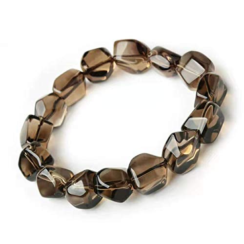Bracelet en quartz fumé marron, accessoire de mode pour vos styles urbains et décontractés