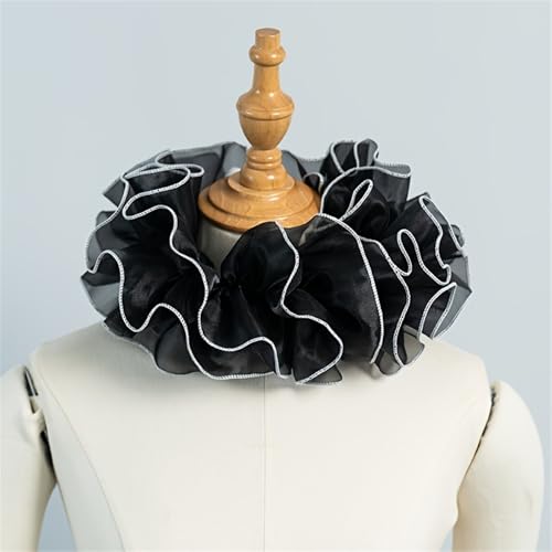 Cuello con volantes y collar falso con cierre ajustable y adaptable 7