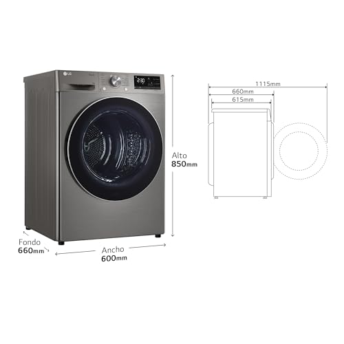 Miniatura 2 de Lg Rh90v9pv2n Secadora De Ropa, 9kg, Bomba De Calor Dual Invert, Carga Frontal, Clasificación A , Sensor De Secado, Serie 900, Inox Antihuellas