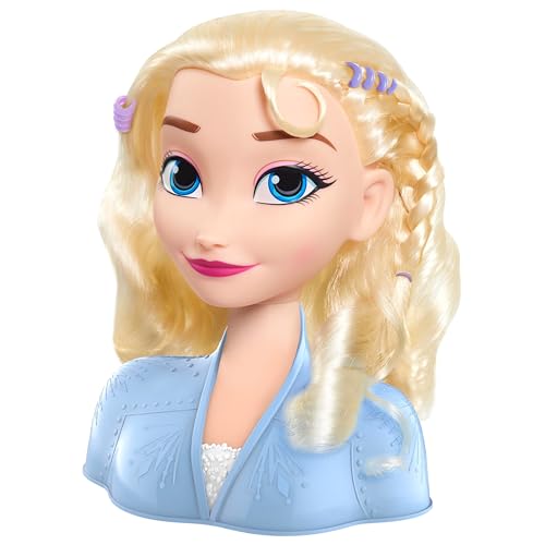 Frozen Testa di Elsa da pettinare 2 Disney, 17 Pezzi Inclusi Accessori da Indossare e...