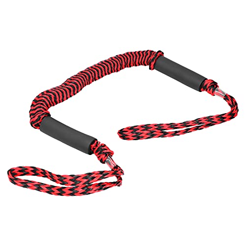 01 Bungee para Botes Marinos, Bungee para Botes Resistente al Desgaste con Polietileno para atracar una embarcación para la mayoría de Las Personas(Red and Black Ripples)