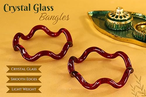 Image of NMII Stylish Glass Kada Set With Simple Cutting Pattern Glossy Finished For Women & Girls | Kada For Gift, Wedding & Everyone