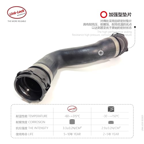 Image of LINK-LOCK Coolant Pipe Water Tank to Thermostat Downcomer 17127565780 for BMW 5 Series E60 523i 525i 530 n52