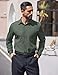 COOFANDY Mens Long Sleeve Button Down Shirts Business Casual Wrinkle Free Dress Shirt Dark Army Green