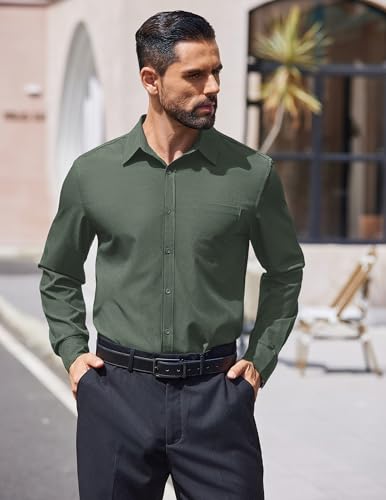 COOFANDY Mens Dress Shirts Long Sleeve Wrinkle Free Shirt Textured Business Casual Button Down Shirt2