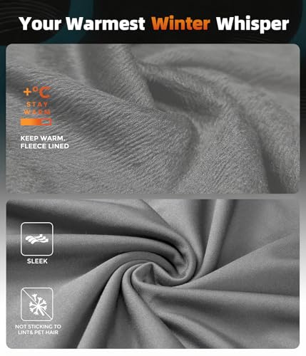 Image of Mens Thermal Underwear Long Johns Set Cold Weather Hunting Base Layer | Fleece lined top & bottom. Moisture wicking, 4-way stretch. Ultimate warm winter gear for skiing, work & outdoor sports