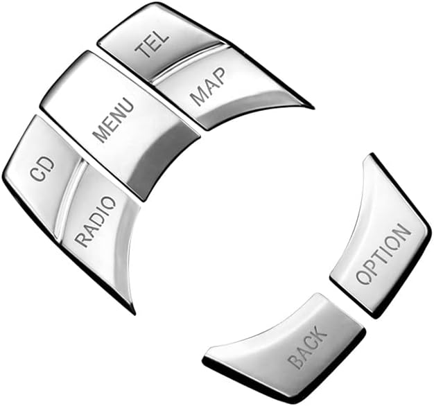 Miniatura 2 de Toworldit - Adhesivo decorativo con botón multimedia plateado compatible con BMW 1 2 3 5 7 Series X1 X3 X5 X6 7 teclas multimedia iDrive botón de