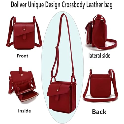 Dollver Crossbody Purse,Unique Design Crossbody Leather Bag, Multi-Pocket Shoulder Bag, with Built in Wallet3