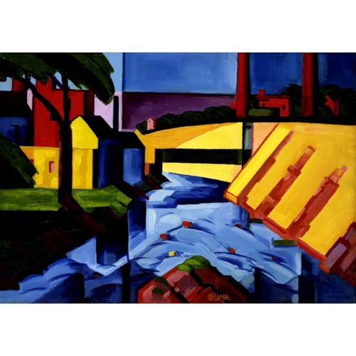 Reproduction aux couleurs vives Tons du soir Oscar Bluemner art haut de gamme