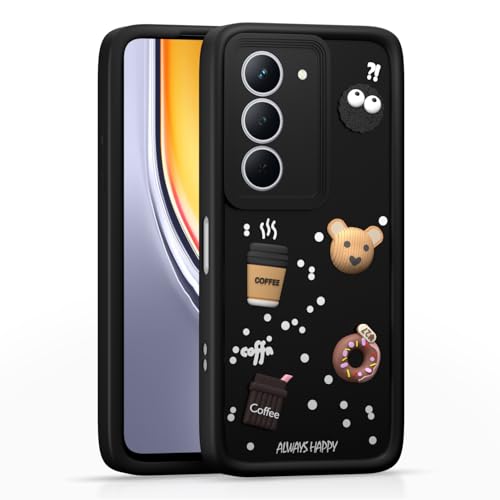 Image of Outlouders Back Cover for Realme P3x 5G | 3D Cartoon Bear Cute Fun Silicone Full Body Protection Bumper Case (Black)