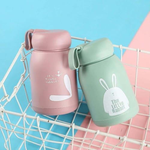 Image of Glassbunny Cute Rabbit Water Bottle for Kids,School & Travel | Leak-Proof, Screw Top Lid | 380ml | Glass Material (Multi Color)