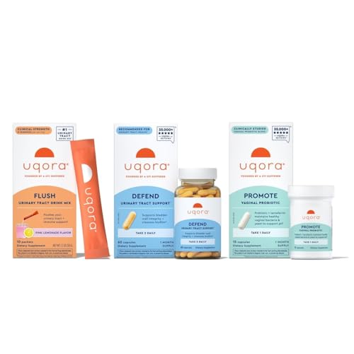 Uqora Complete Regimen with Flush, Defend & Promote - Urinary Tract Support with D-Mannose, Vitamin...