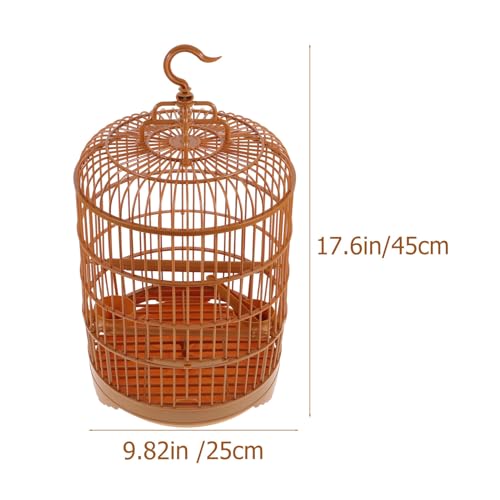 Cage ronde pour oiseaux marron espace activité perruches - 3