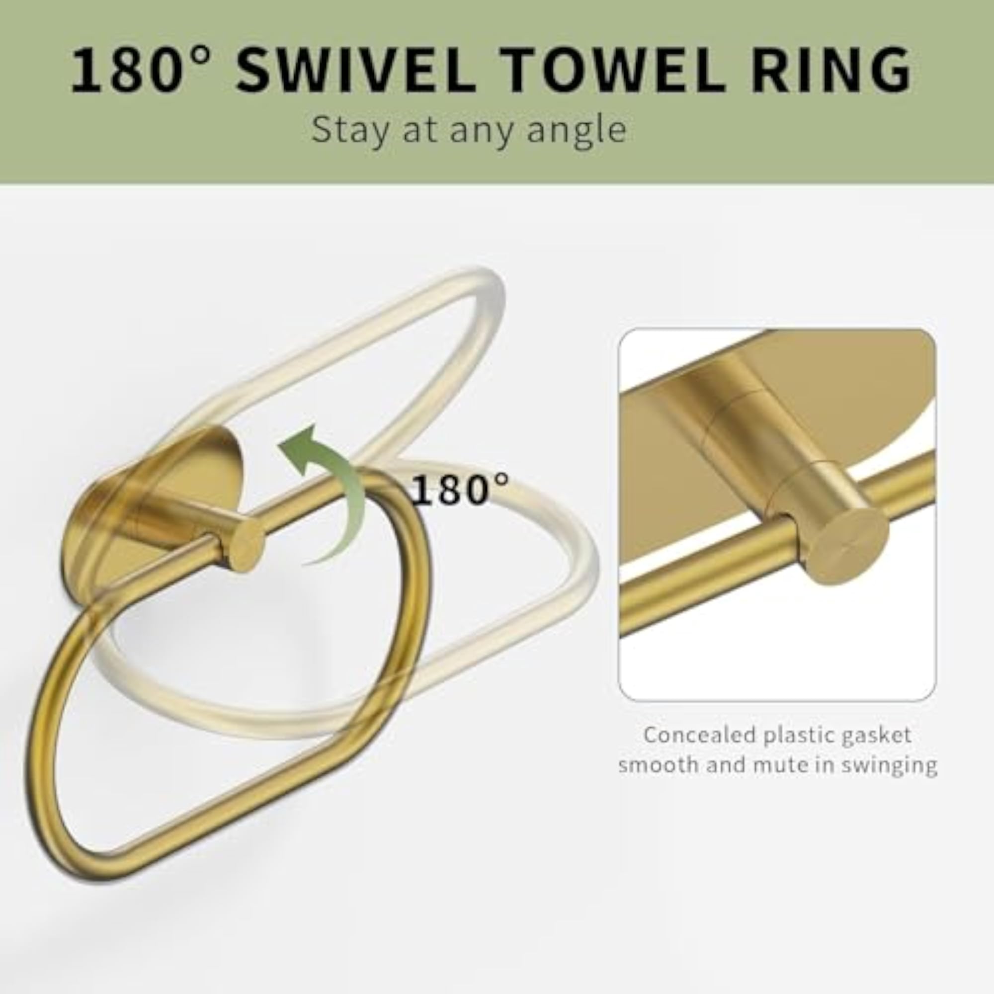 Self Adhesive Towel Holder for Bathroom, Gold Finish