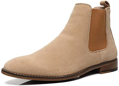 JORDI GIGO Leather Chelsea Boots for Men - Mens Slip On Dress Boots Casual Ankle Boots