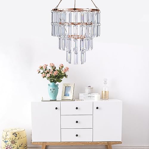 Sunli House SD-252801 Modern Chandelier Shade, Faux Chandeliers Light Fixture Pendant Ceiling Lampshade For Girls Bedroom, W9.84 X H11  thumb #2