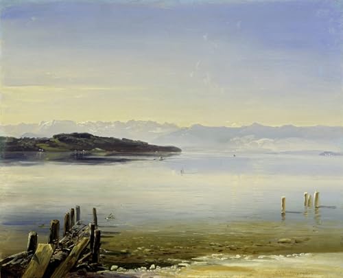 Peinture Murale Lac de Starnberg : Créez une Ambiance Apaisante dans Votre Salon