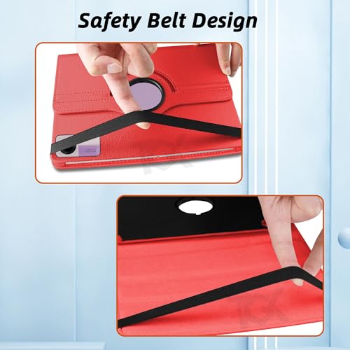Image of TGK Rotating Cover for Redmi Pad SE 11 inch 360 Degree Leather Flip Case (Red)