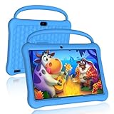 NEWISION 10 inch Kids Tablet, Android 13 Tabletas for Kids 2GB+64GB, Toddler Tablets with Case, 6000mAh, Bluetooth 5.0, WiFi,iWawa Pre Installed, Parental Control,Educational Games（Blue）