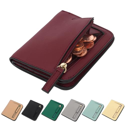 Women Credit Card Holder, Ladies Purse Small, Women 's Coin Wallet, RFID Blocking Leather Wallet Purse Mini Compact Pocket Wallet for Women Zipper Coin Pocket Ladies Small Purse with ID Window