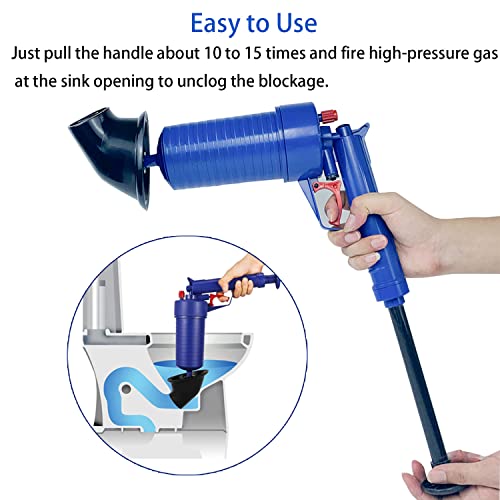 Image of Drain Unblocker, High Pressure Toilet Plunger Sewer Dredge Cleaning Tool, Toilet Sink Plunger with 4 Suckers for Kitchen Bathtub Shower Sink Plunger