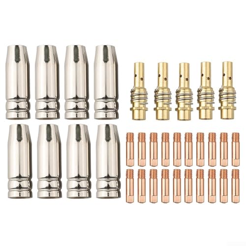 Kit de accesorios de soldadura para soldador MIG para 15AK incluyendo puntas de contacto y boquillas 0 8 mm 0 9 mm para MB 15 piezas de repuesto de antorcha de quemador