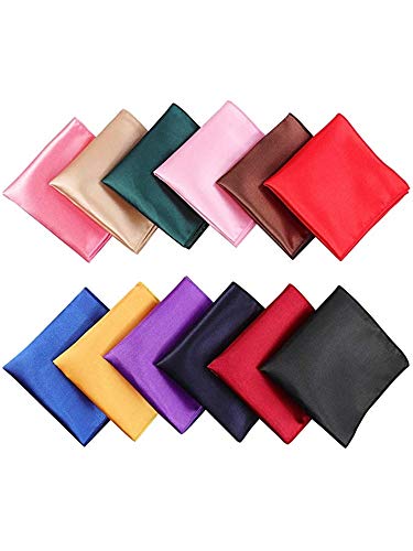 Men's Assorted Pocket Squares Handkerchief For Wedding Party - 12 Pcs
