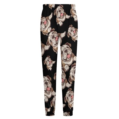 English Bulldog Men's Pajamas Pants Soft Lounge Sleep Pant Pjs Bottoms Sleepwear Sweatpants for Home Casual4