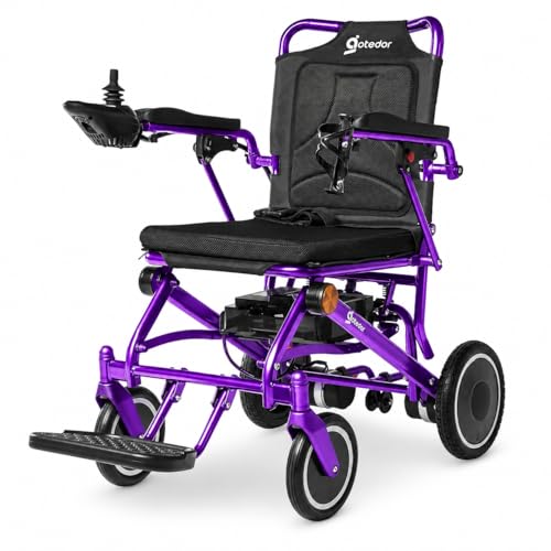 Aotedor Electric Wheelchair for Adults, 48 lbs Lightweight Foldable, Airline Travel Ready, 500W Dual Motor All-Terrain Power Wheelchair