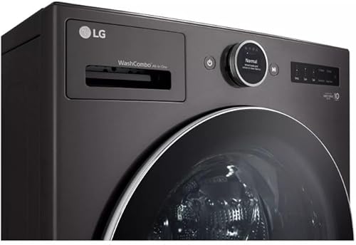 Miniatura 5 de Combo de lavadora todo en uno eléctrica de carga frontal inteligente de 5.0 pies cúbicos con WiFi TurboWash360 en acero negro