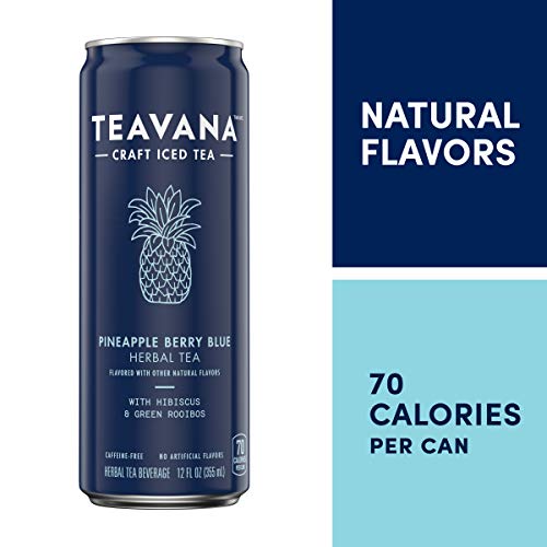 Teavana Craft Pineapple Berry Blue Iced Natural Herbal Tea with Blueberry, Hibiscus Flavor 12 Fl. Oz. Cans (Pack of 12) - Thumbnail 7
