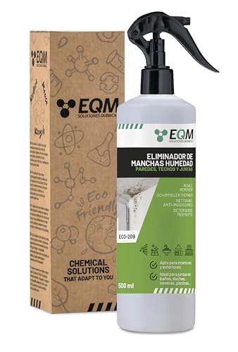 EQM - ECO-209 - Limpiador de Moho - Elimina manchas de humedades y moho - Paredes, azulejos, juntas, baldosas, suelos, techos, baños, etc. - Previene la reaparición - 500 ml