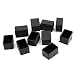 Dimart 10Pcs Black Rubber 25mmx38mm Rectangular Chair Foot Cover Leg End Caps