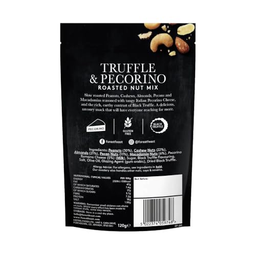 Forest Feast Slow Roasted Nut Mix 6 x120g Packs - Each A Different Flavour. Including; Almond Nuts, Honey Roasted Cashew Nuts and Salted Peanuts (Savoury Snacks/Bulk Snacks).