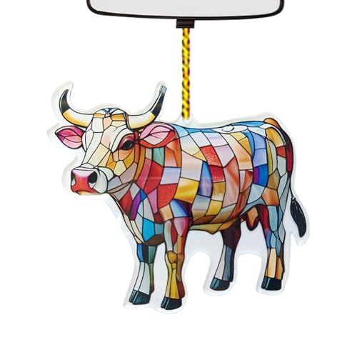 Catcher luz vaca para ventana, atrapasueños luz ventana de acrílico, colgante de acrílico colorido con ventana de vaca | Colgante decorativo para interiores de colores vivos para ventana, balcón
