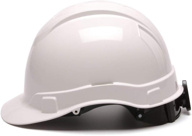 Best Deal Product Cap Style Ridgeline ABS White Hard Hat Design Safety Helmet, With 6 Point Suspension & Chin Strap + Reflector Decal, By Acerpal