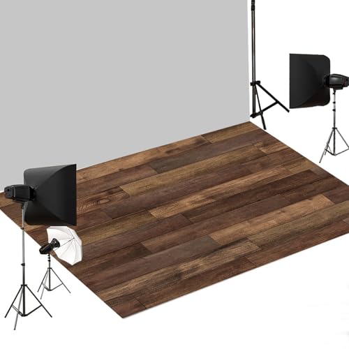 Kate Photography Floor Mat Retro Brown Wood Floor Backdrop Rubber Flooring Mat for Photographers Studio Props 5x4ft