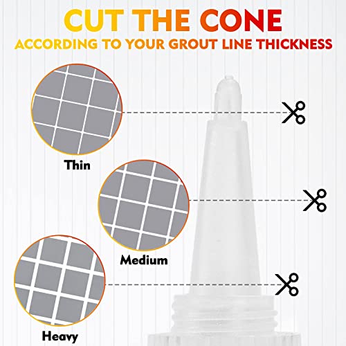 Melanther Grout Filler Tube | 2 Pack Tile Grout Paint For Bathroom Shower Floor, Fast Drying Grout Repair Kit Refresh Filler Tube, Grout Sealer Restore And Renew Grout Line Grout Pen (White) #TOP5