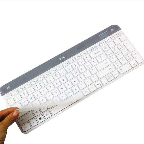 Ultra Thin Silicone Keyboard Skin Cover Compatible for Logitech MK470 Slim Wireless Keyboard & Logitech K580 K585 Slim Multi-Device Wireless Keyboard, Ultra Thin Keyboard Skin Protector (Clear)