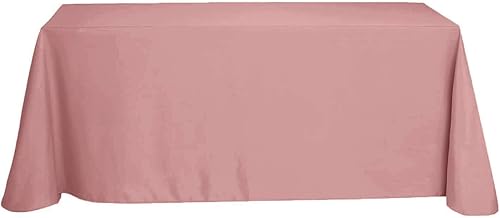 Miniatura 6 de Efavormart - Mantel rectangular de poliéster, 90 x 132 pulgadas, 90 x 132 pulgadas, color rosa polvoriento, para bodas, fiestas, restaurantes