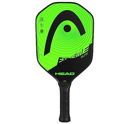 HEAD Extreme Elite Fiberglass Paddle with Honeycomb Polymer Core & Comfort Grip, Green/Black, One Size