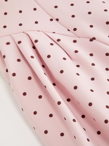 Image of CIDER Womens Polka Dots Summer Casual Dresses Square Neck Sleeveless Midi A Line Elegant Dress