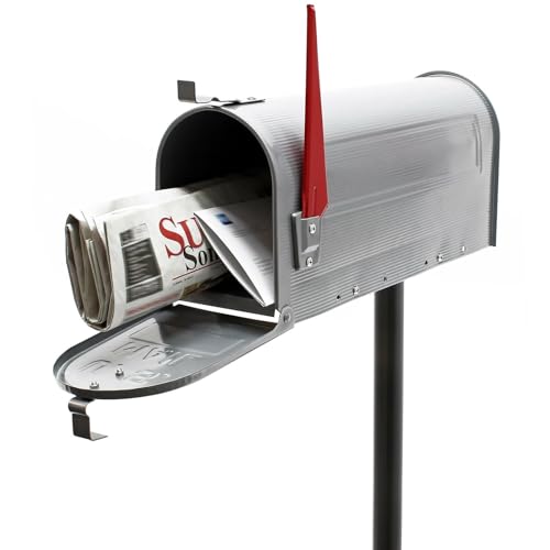 Us Mailbox Boite aux Lettres Design américain argenté Pied de Support courrier 16_0000332