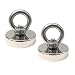 Magnetpro 2 pièces 80 KG force adhésive aimant à œillet en néodyme super fort, aimant industriel puissant - Ø 48mm avec aimant en pot néodyme