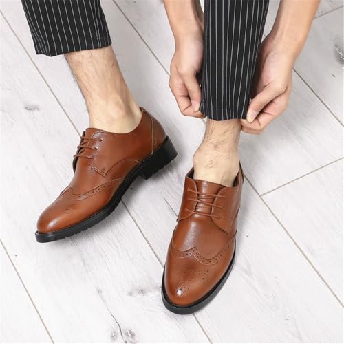 Men's Leather Lace Up Platform Work Oxfords Leather Formal Business Oxford Shoes Business Plus Size Casual Business Pointed Toe Suit Shoes3