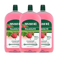 Palmolive Foaming Liquid Hand Wash Soap, Value Pack (3 x 1L), Raspberry Refill, Moisturising Foam, Natural Orange Oil, Naturally Derived Antibacterial Agent, No Parabens Phthalates, Recyclable Bottle
